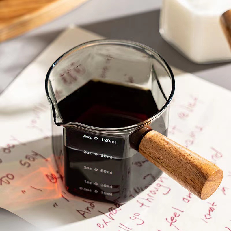 50-250 مللي مقبض الخشب الزجاج  - مراجعة Espresso Shot Glass وسعره